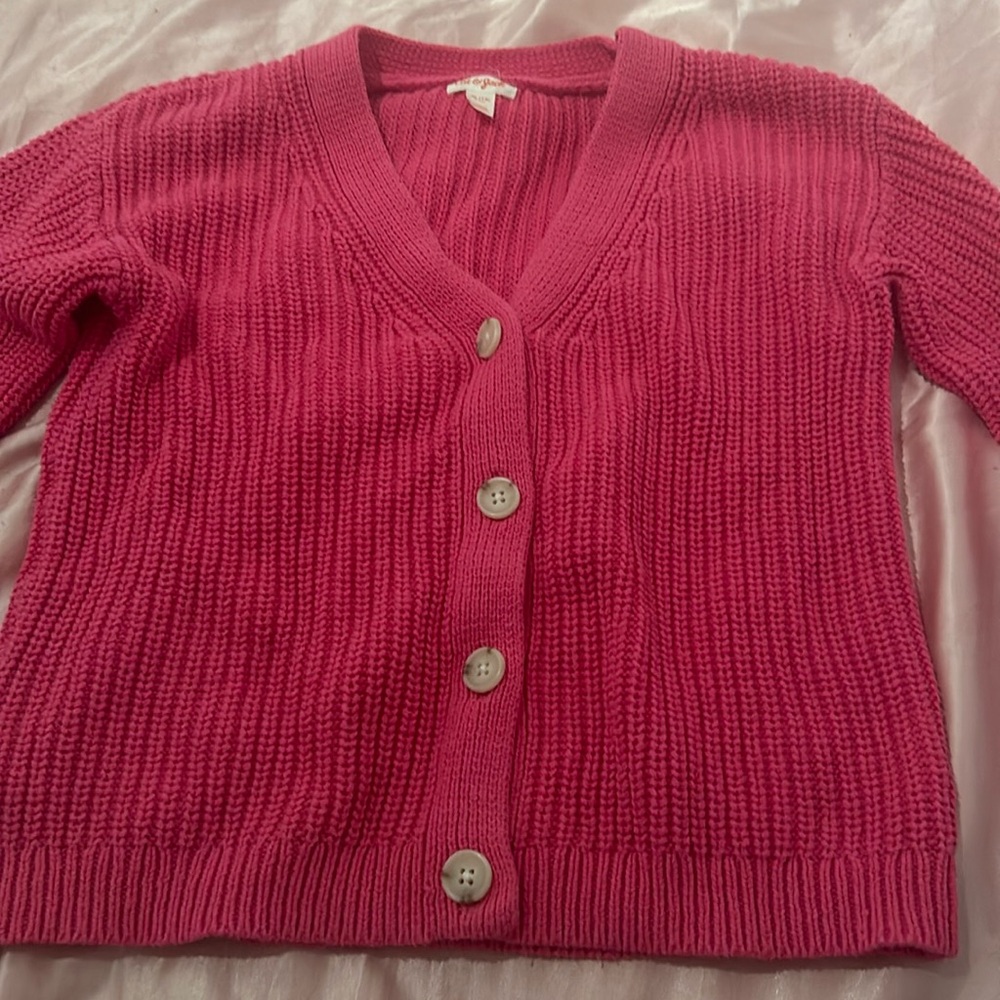 cat and jack hot pink cardigan